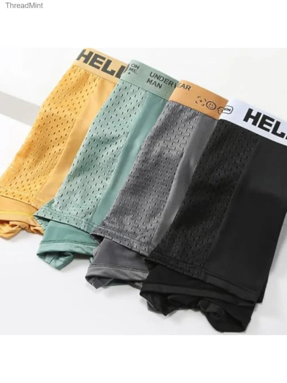 6-Pack Men's Mesh Boxer Briefs Silky Cooling Underwear Moisture Wicking